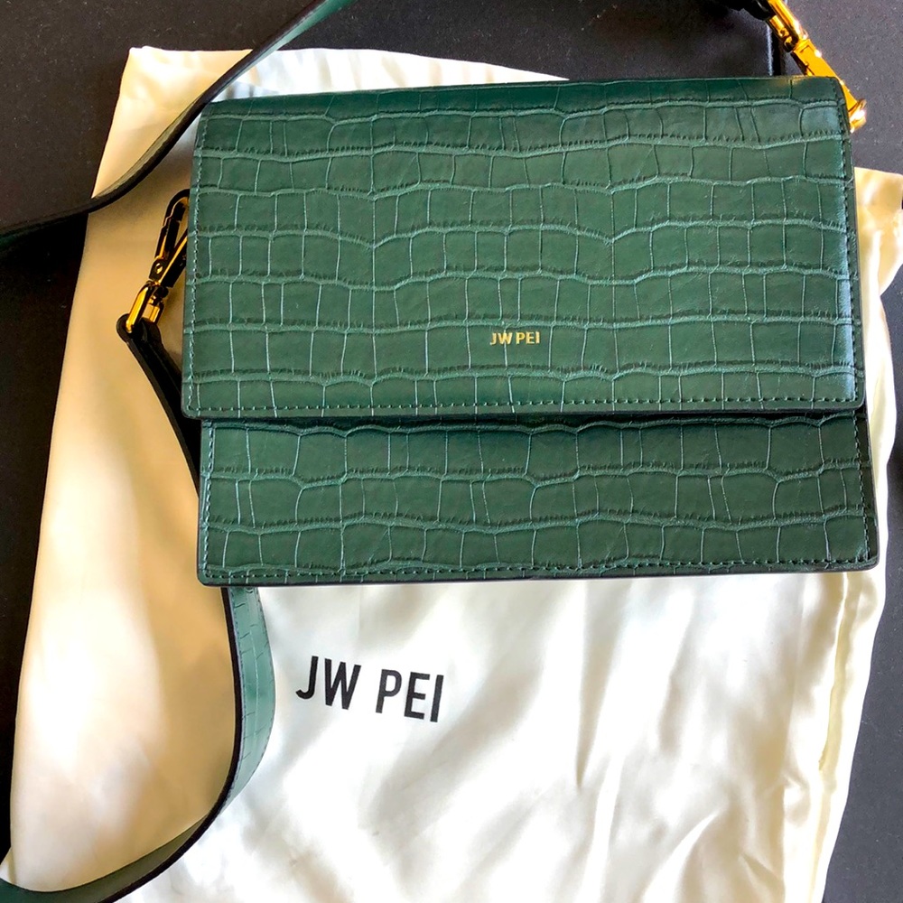 Brand New JW Pei green cross body bag. Vegan Leather.